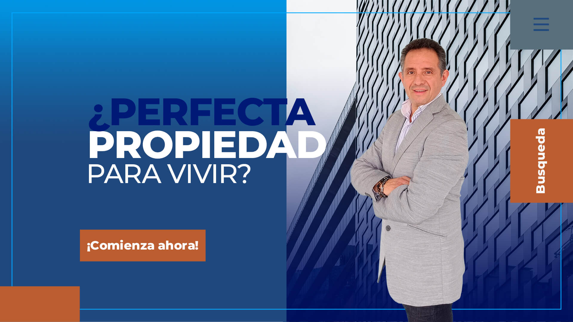 asesor inmobiliario promocionando la búsqueda de una propiedad 